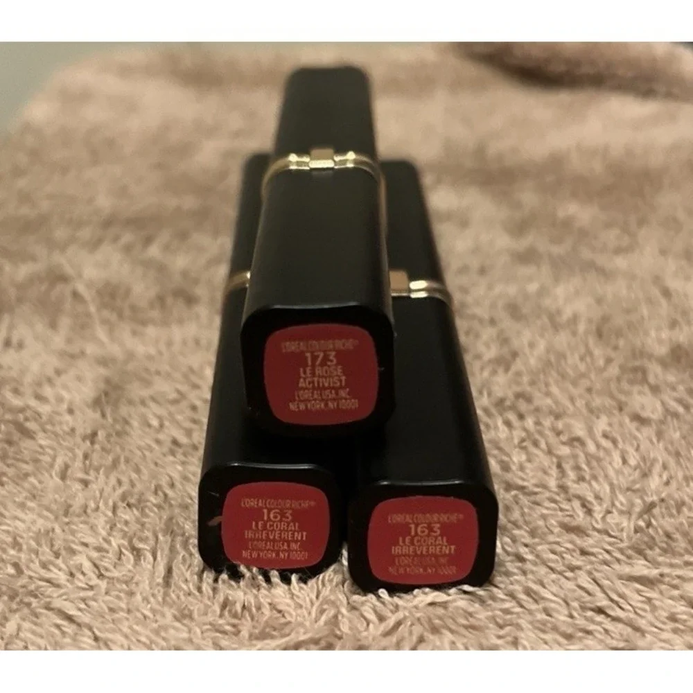 L'oreal Colour Riche Intense Volume Matte Lipstick Lot/3 Le Coral/Rose 163 & 173